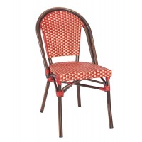      Stacking Carcassone Aluminium Chair Red & Cream